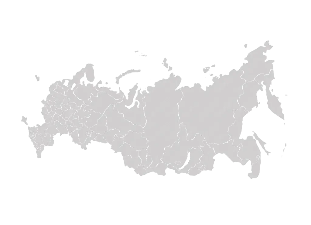 Карта регионов продвижения мультирегионального сайта Экофлекс по России